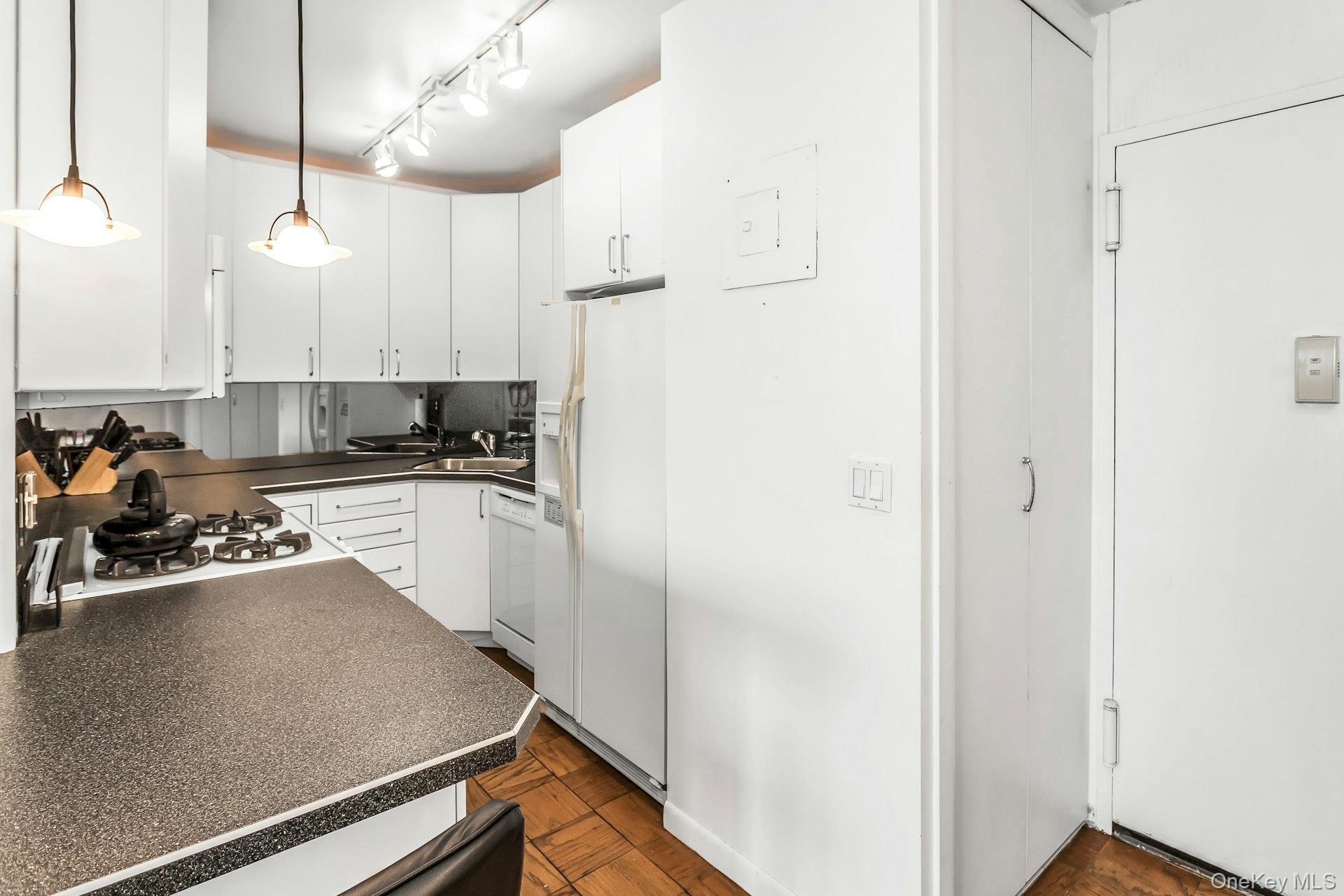 269 Grand Central Parkway, Unit 27T Queens, NY 11005 - Photo 9 of 43 a kitchen with stainless steel appliances a refrigerator and a sink