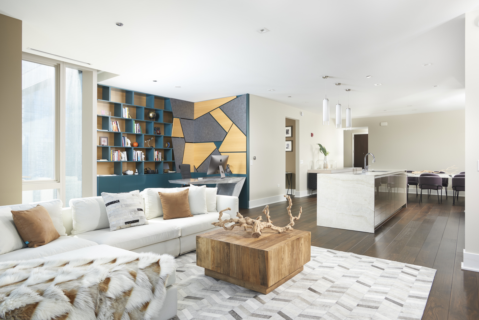 363 East Wacker Drive, Unit 3303 Chicago, IL 60601 - Photo 7 of 31 a living room with furniture and a large window