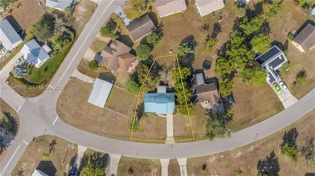 an aerial view of a house