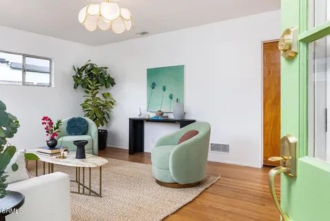 a living room with furniture