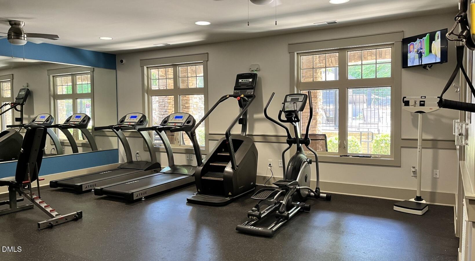 100 Ginkgo Trail, Unit ROSEMARY Chapel Hill, NC 27516 - Photo 7 of 49 a view of a room with gym equipment