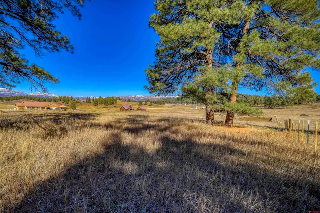 a view of a lake with a yard