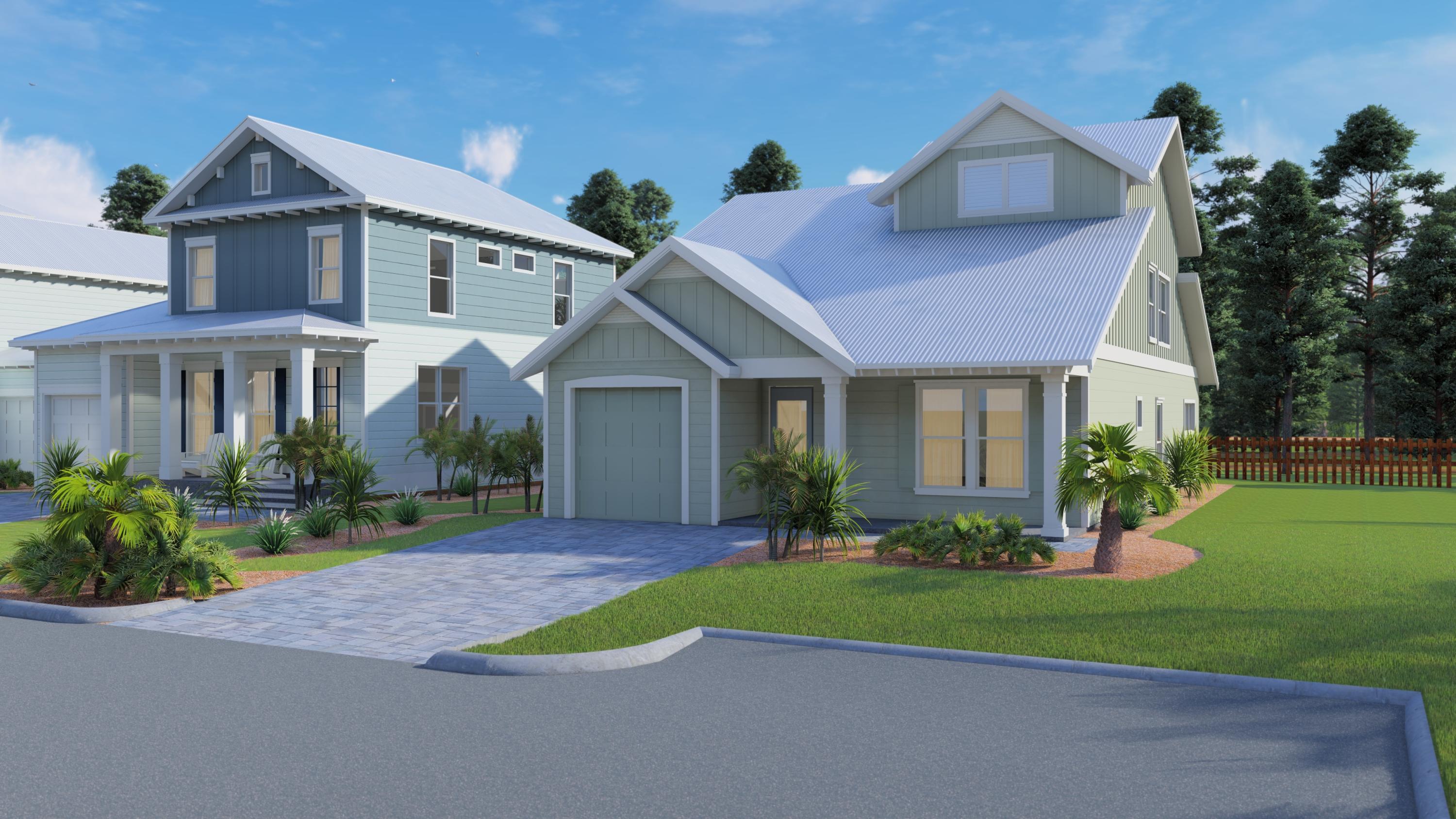 Lot 45 West Willow Mist Rd Inlet Beach Inlet Beach, FL 32461 - Photo 2 of 18 a front view of a house with a yard and potted plants