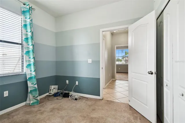 a view of a lake with a yard