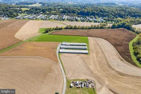 an aerial view of a garden