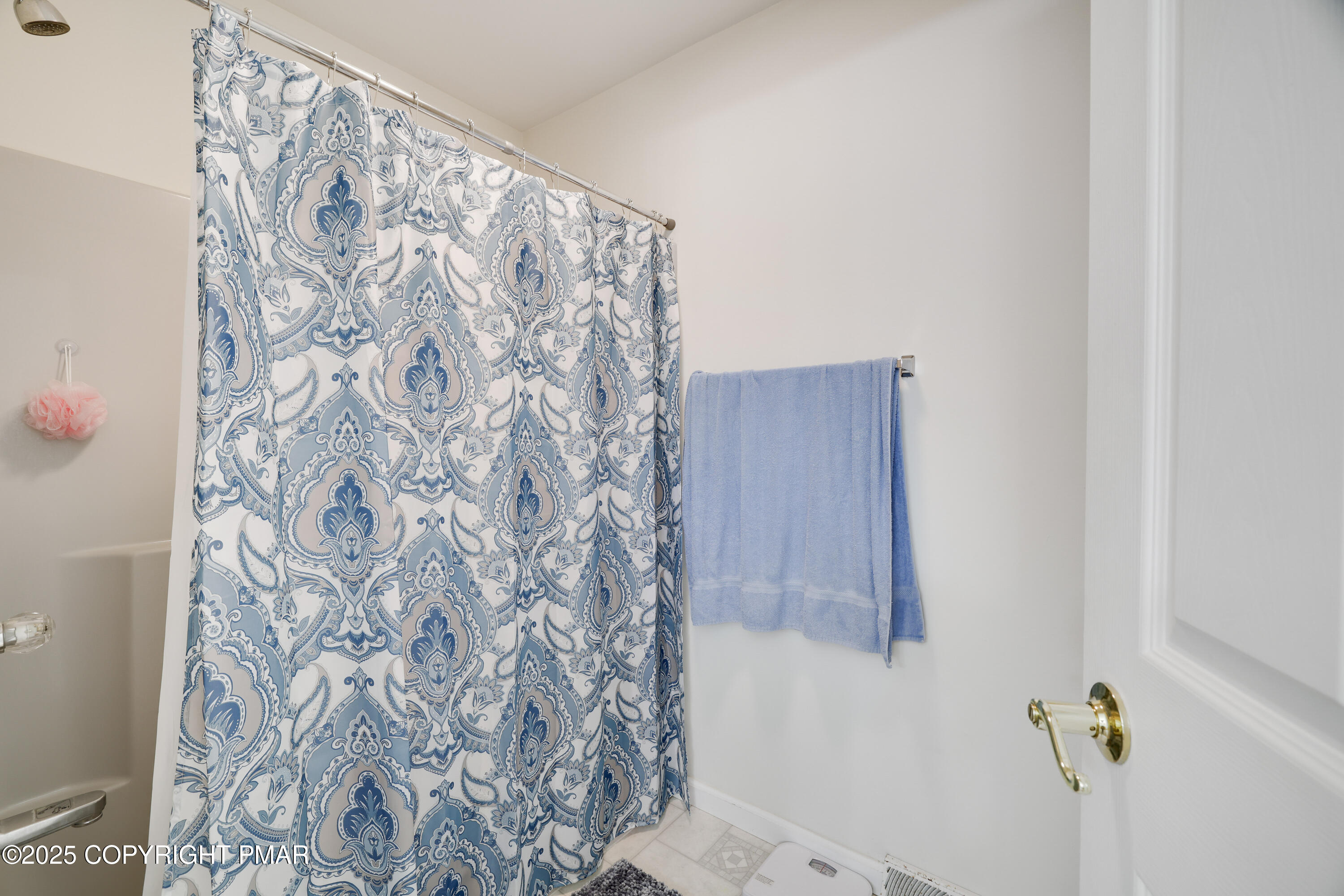 138 Jennifer Lane Effort, PA 18330 - Photo 30 of 41 a bathroom with a shower curtain and a shower curtain