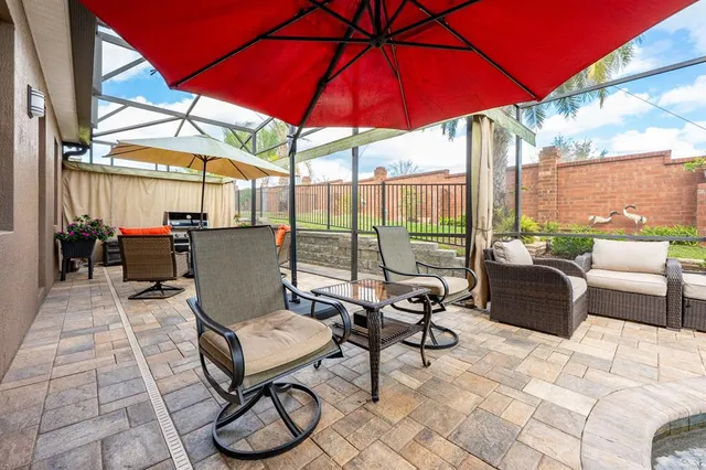 a view of outdoor space with seating