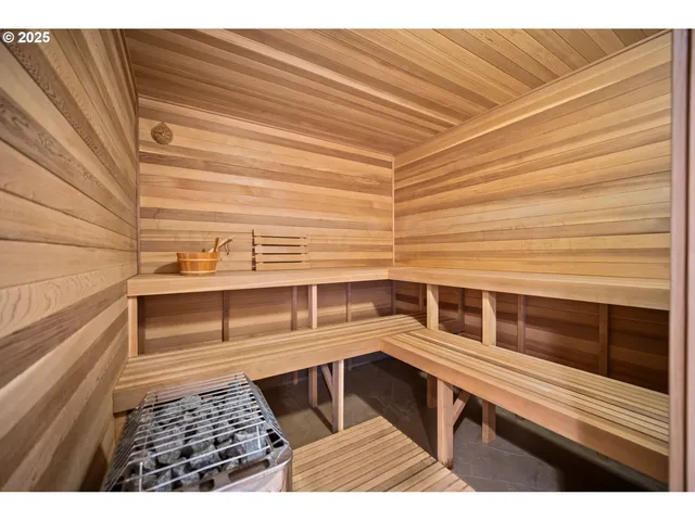 a view of a balcony with car parked