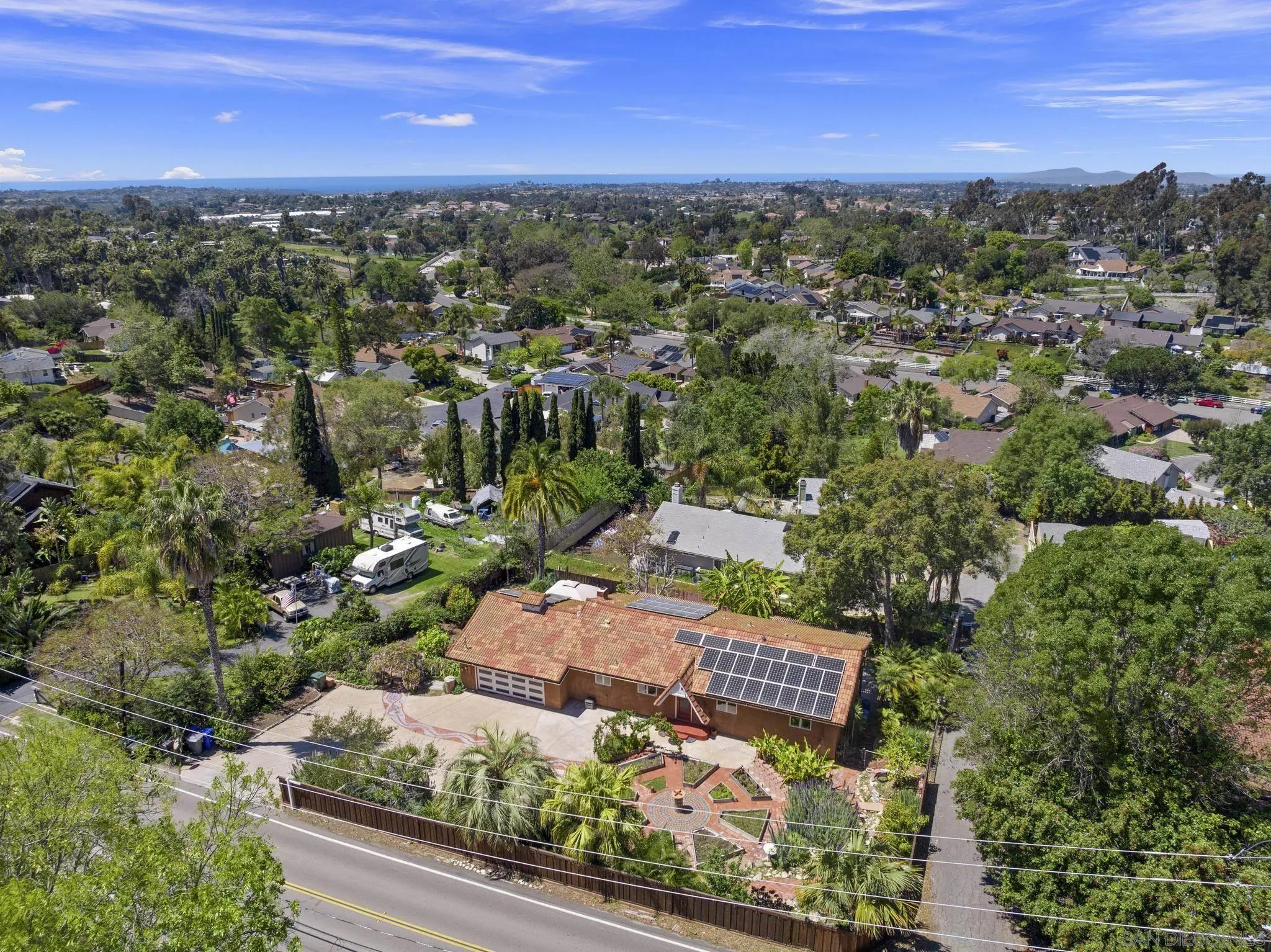 923 Sunset Drive Vista, CA 92081 - Photo 64 of 74 an aerial view of residential houses with outdoor space and street view