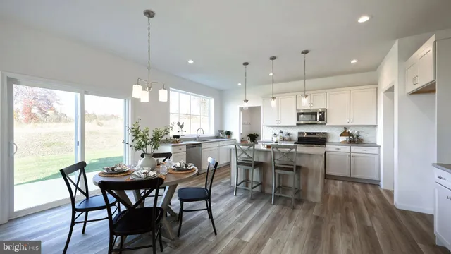 a view of a dining room and livingroom view