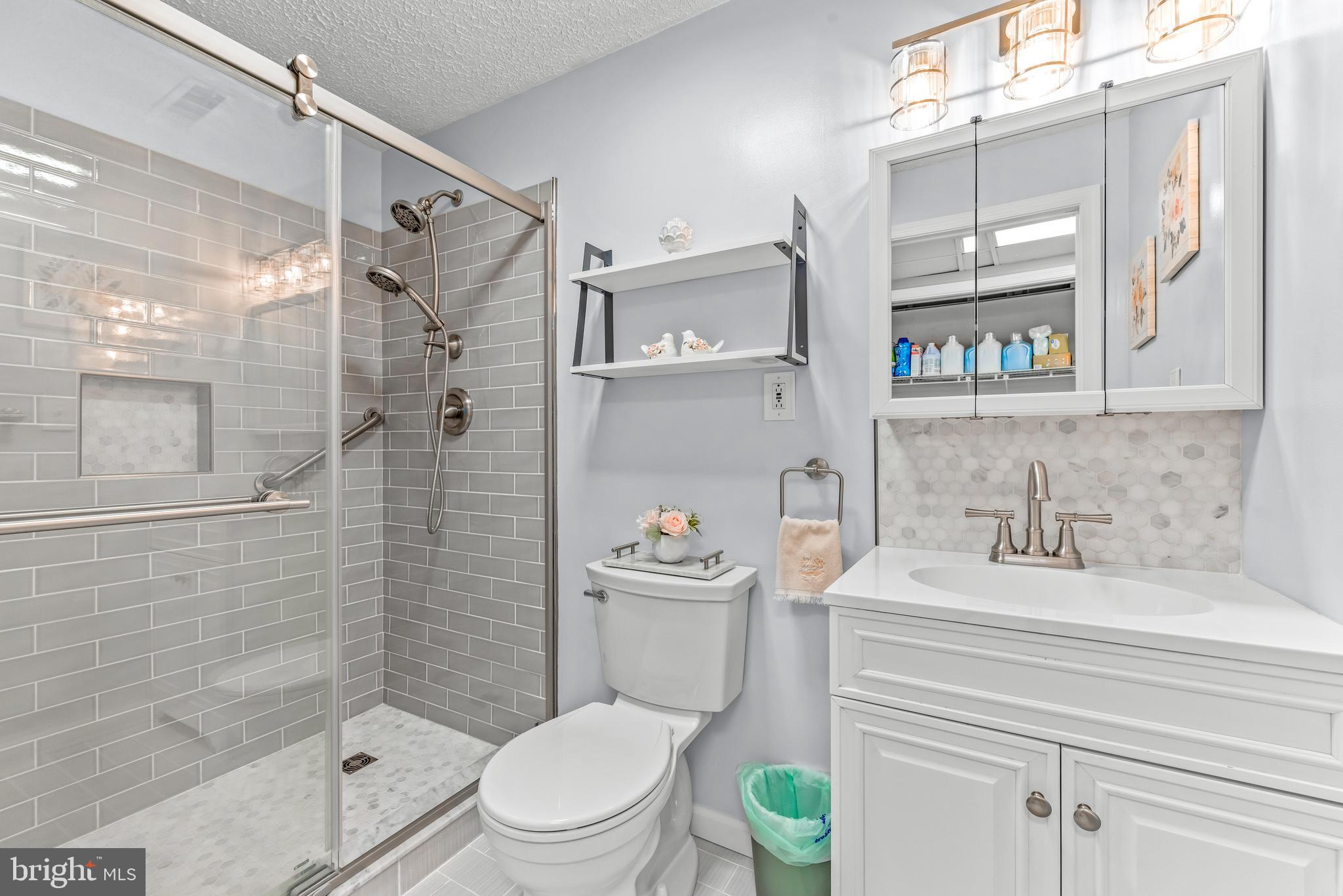 15 Yew Road Baltimore, MD 21221 - Photo 27 of 61 a bathroom with a sink a toilet a shower and a mirror