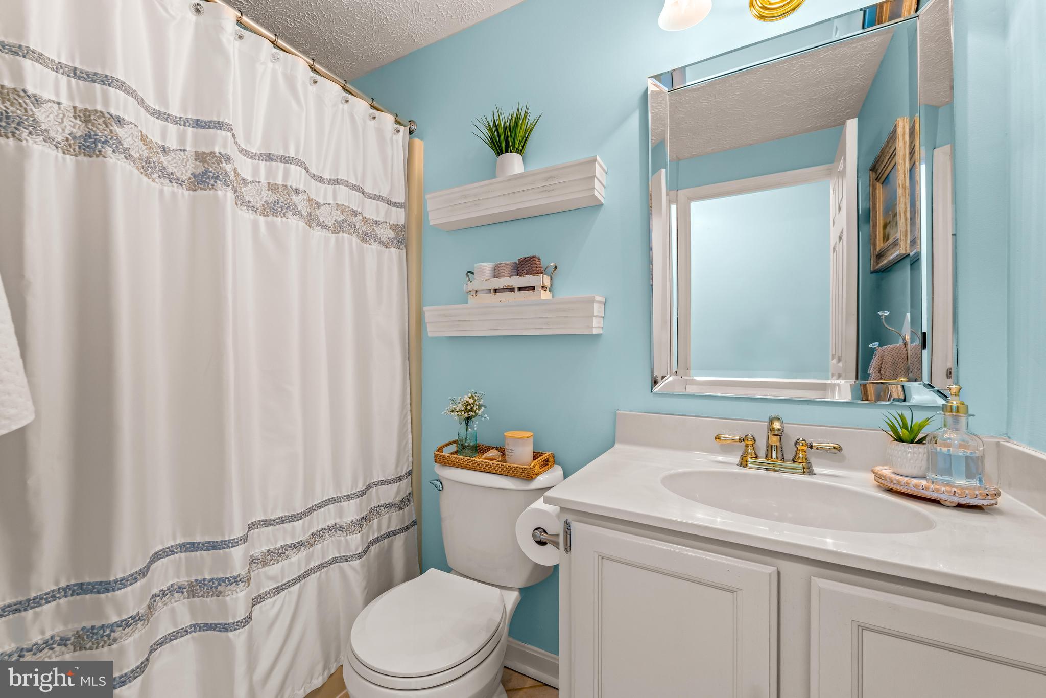 15 Yew Road Baltimore, MD 21221 - Photo 51 of 61 a bathroom with a sink a toilet and shower curtain