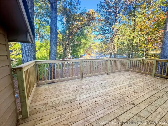 a view of wooden deck