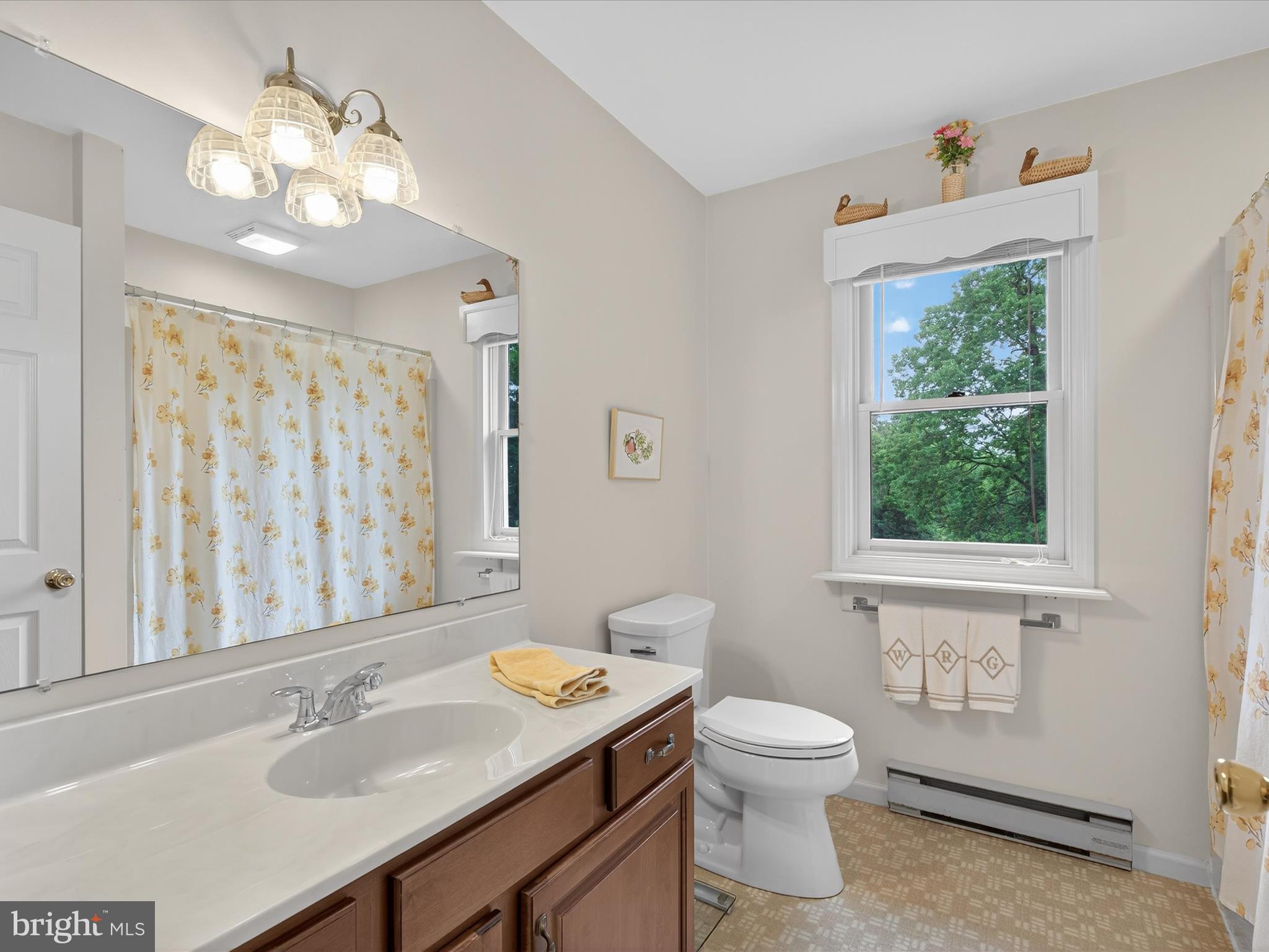 203 Pleasant Hill Drive Lititz, PA 17543 - Photo 21 of 46 a bathroom with a granite countertop sink a toilet and a mirror
