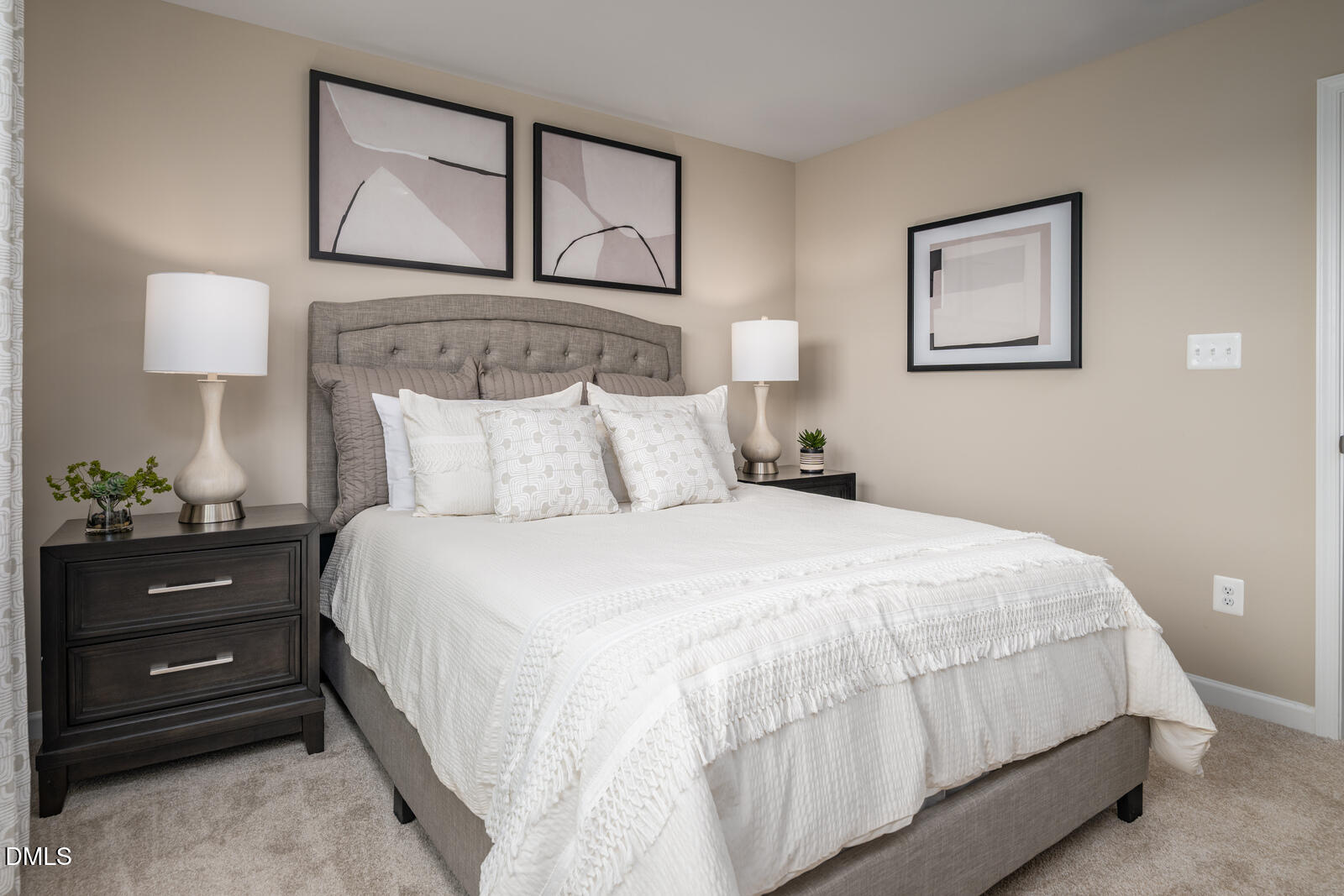 1233 Rollman Farm Road Raleigh, NC 27603 - Photo 15 of 24 a bedroom with a bed and a painting on the wall