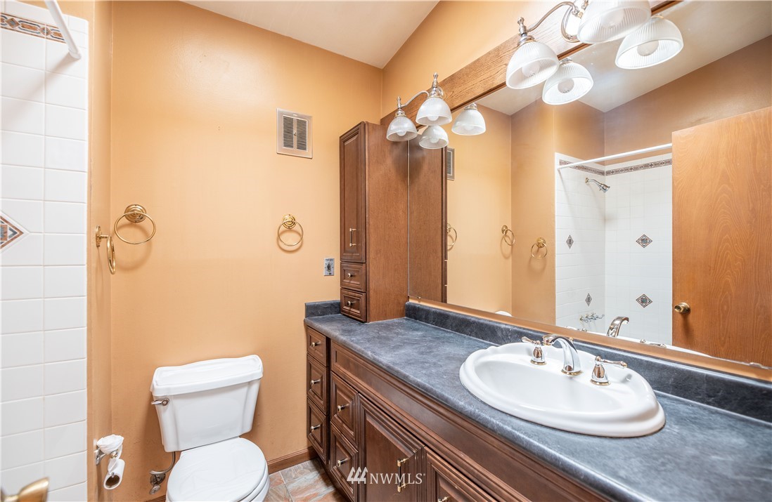 23816 Brier Road Brier, WA 98036 - Photo 19 of 39 a bathroom with a toilet a sink and a mirror