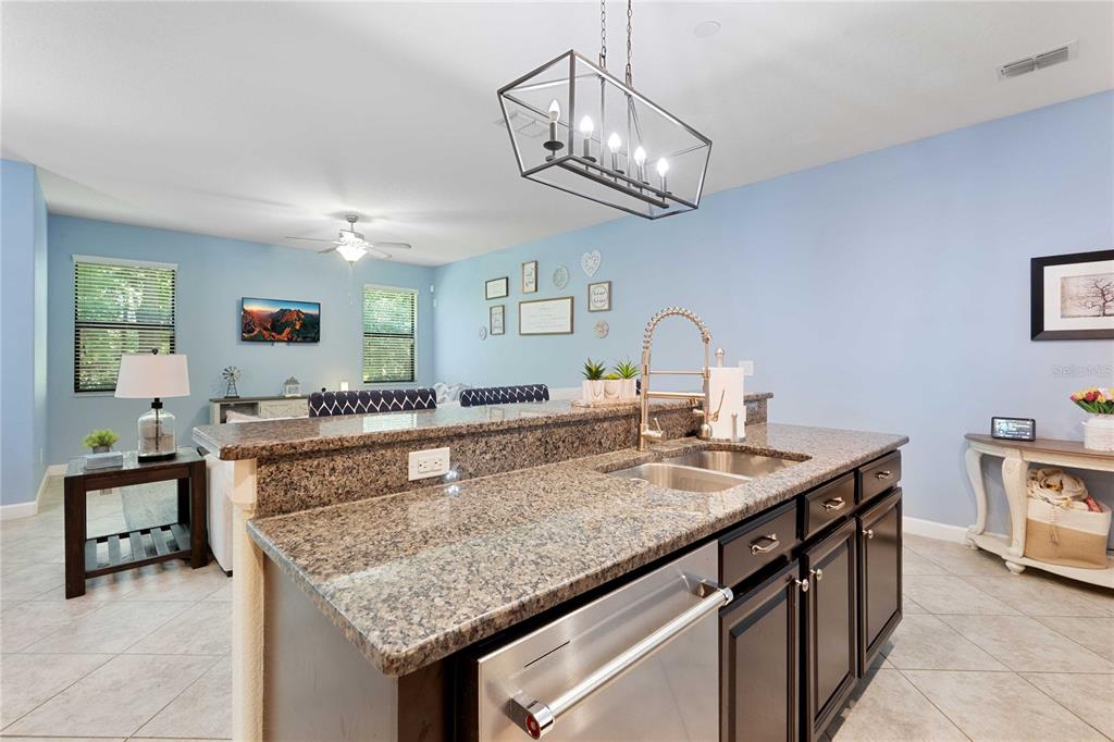 17365 Old Tobacco Road Lutz, FL 33558 - Photo 12 of 44 a kitchen with kitchen island granite countertop a table and chairs in it