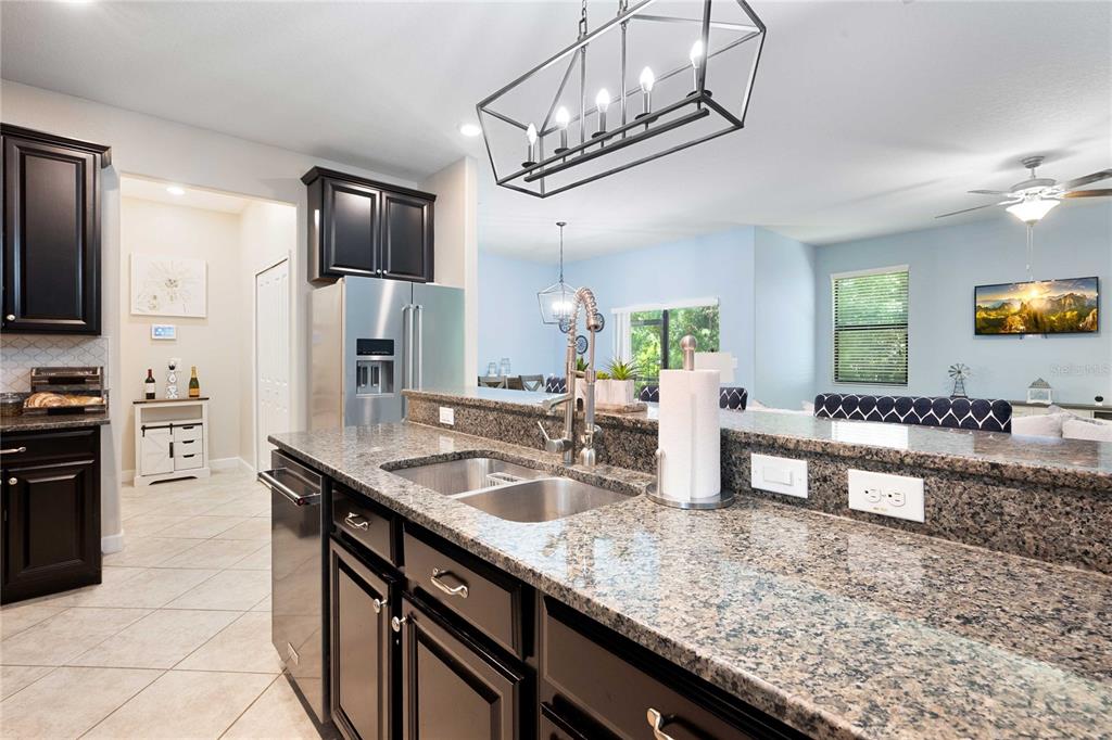17365 Old Tobacco Road Lutz, FL 33558 - Photo 13 of 44 a large kitchen with granite countertop a sink and stainless steel appliances