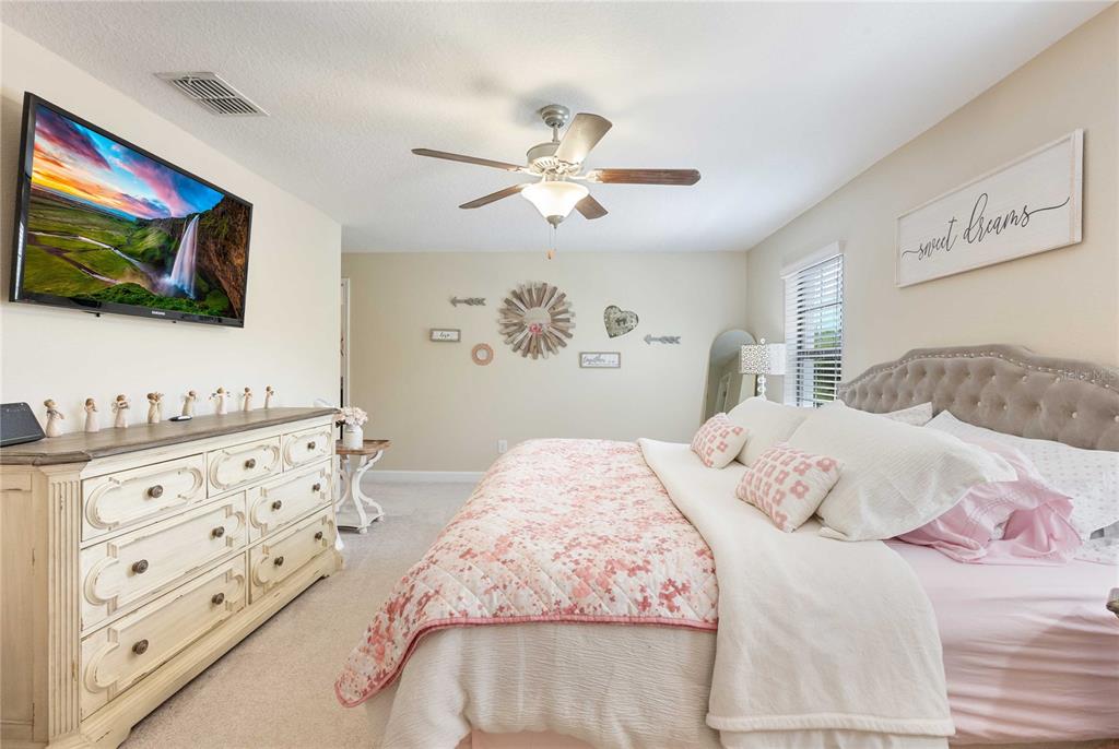 17365 Old Tobacco Road Lutz, FL 33558 - Photo 23 of 44 a bedroom with a large bed and a flat screen tv