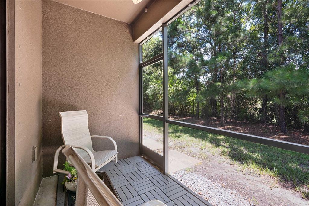 17365 Old Tobacco Road Lutz, FL 33558 - Photo 38 of 44 a view of a balcony with chair and wooden floor