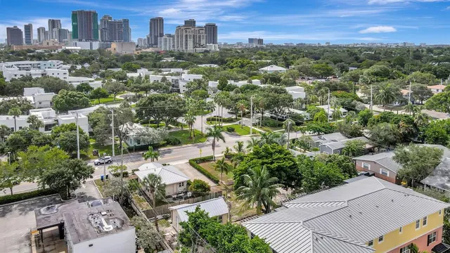 an aerial view of a city with lots of residential buildings