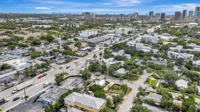 an aerial view of a city