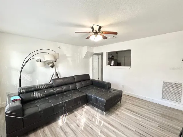 a living room with furniture