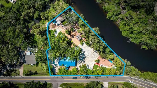 an aerial view of a house
