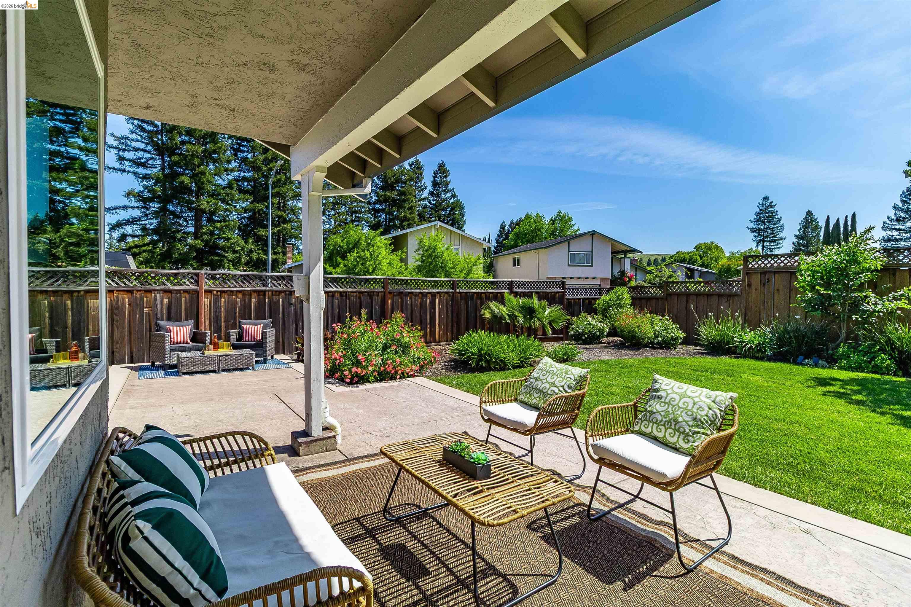 9980 Mangos Drive San Ramon, CA 94583 - Photo 32 of 41 Fenced backyard featuring an outdoor hangout area and a patio