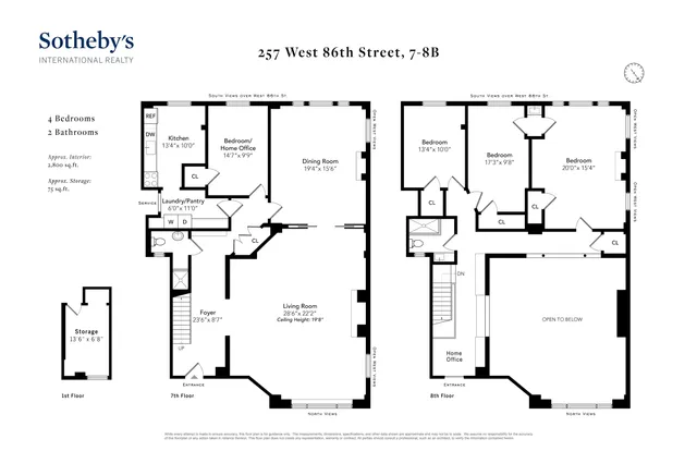 $3,380,000 | 257 West 86th Street, Unit 78B | Upper West Side