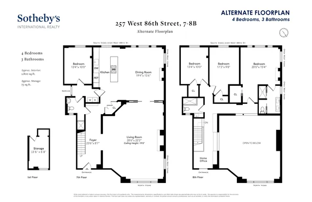 $3,380,000 | 257 West 86th Street, Unit 78B | Upper West Side