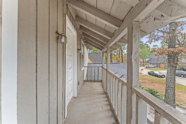 a view of a city from a balcony