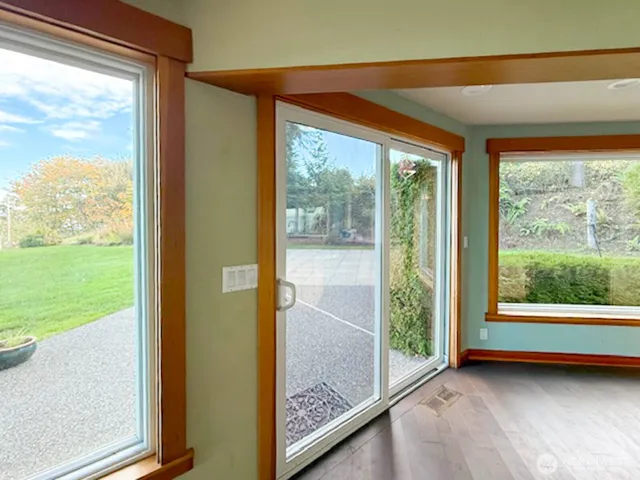 a view of room with window and floor to ceiling window