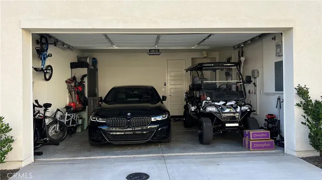 a car parked in garage