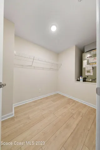 a view of a garage with furniture