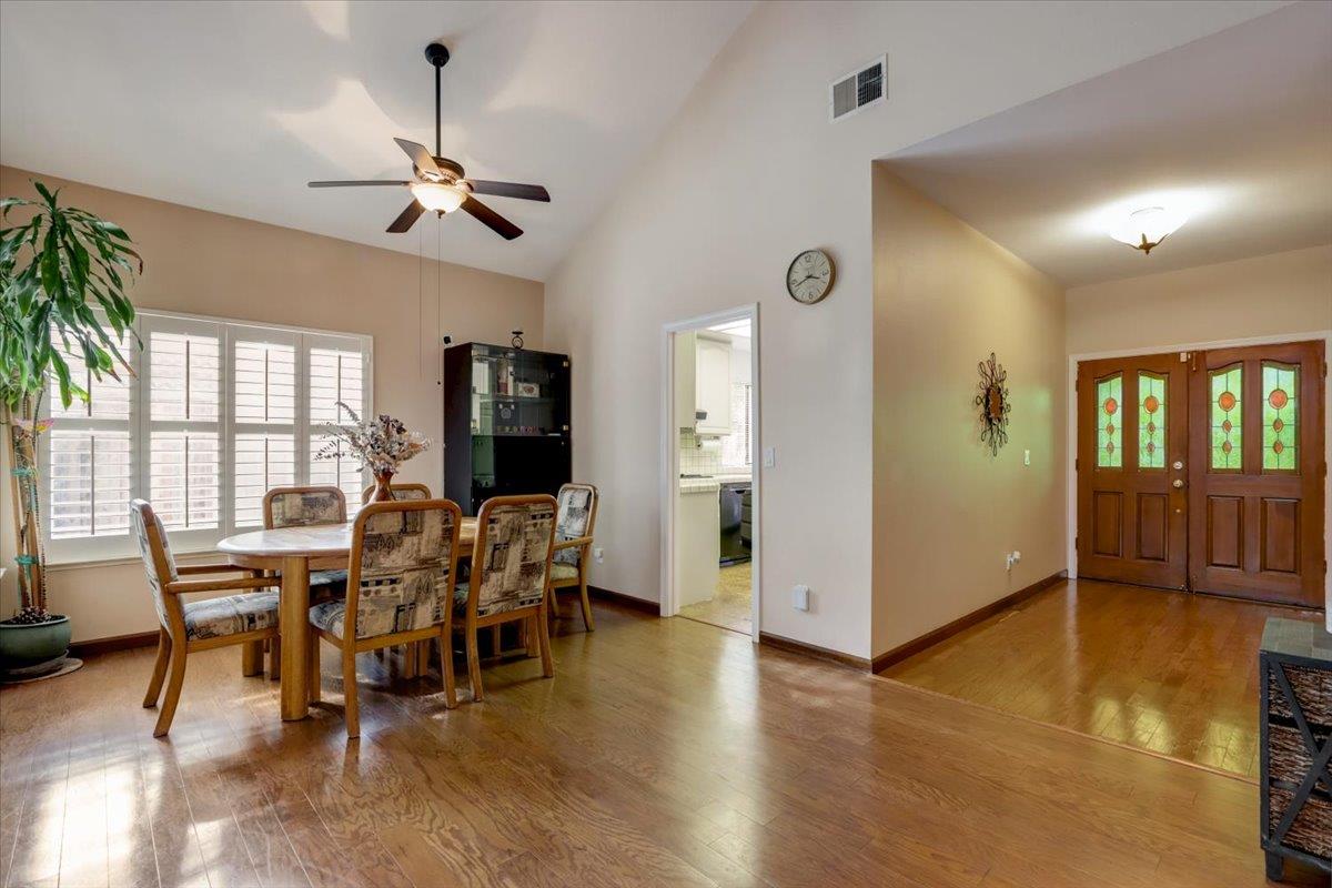 952 Corbel Common Fremont, CA 94539 - Photo 4 of 50 a view of a dining room with furniture window and wooden floor