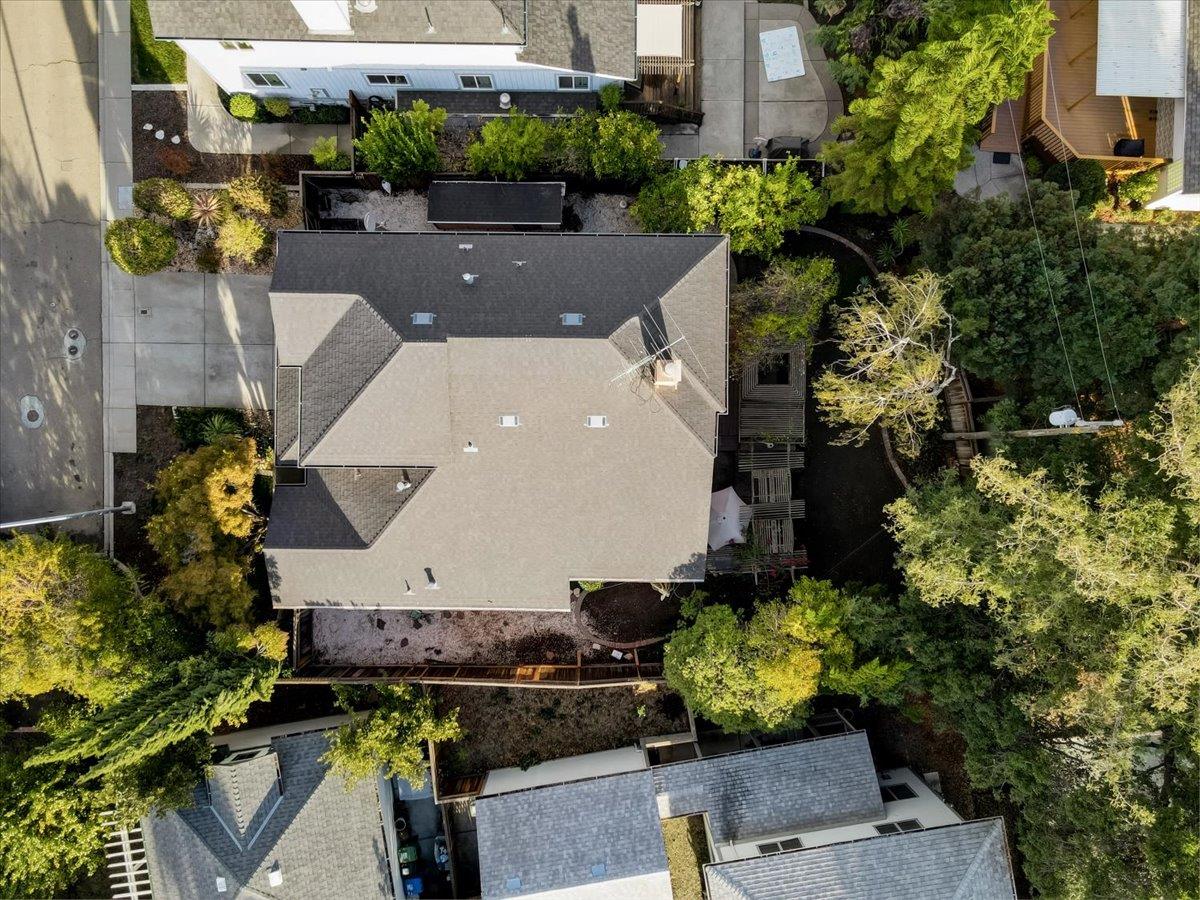 952 Corbel Common Fremont, CA 94539 - Photo 46 of 50 an aerial view of a house with a yard and a fountain