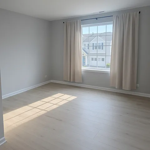 an empty room with a window