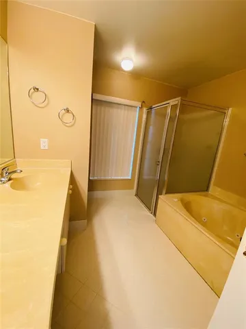 a bathroom with a tub