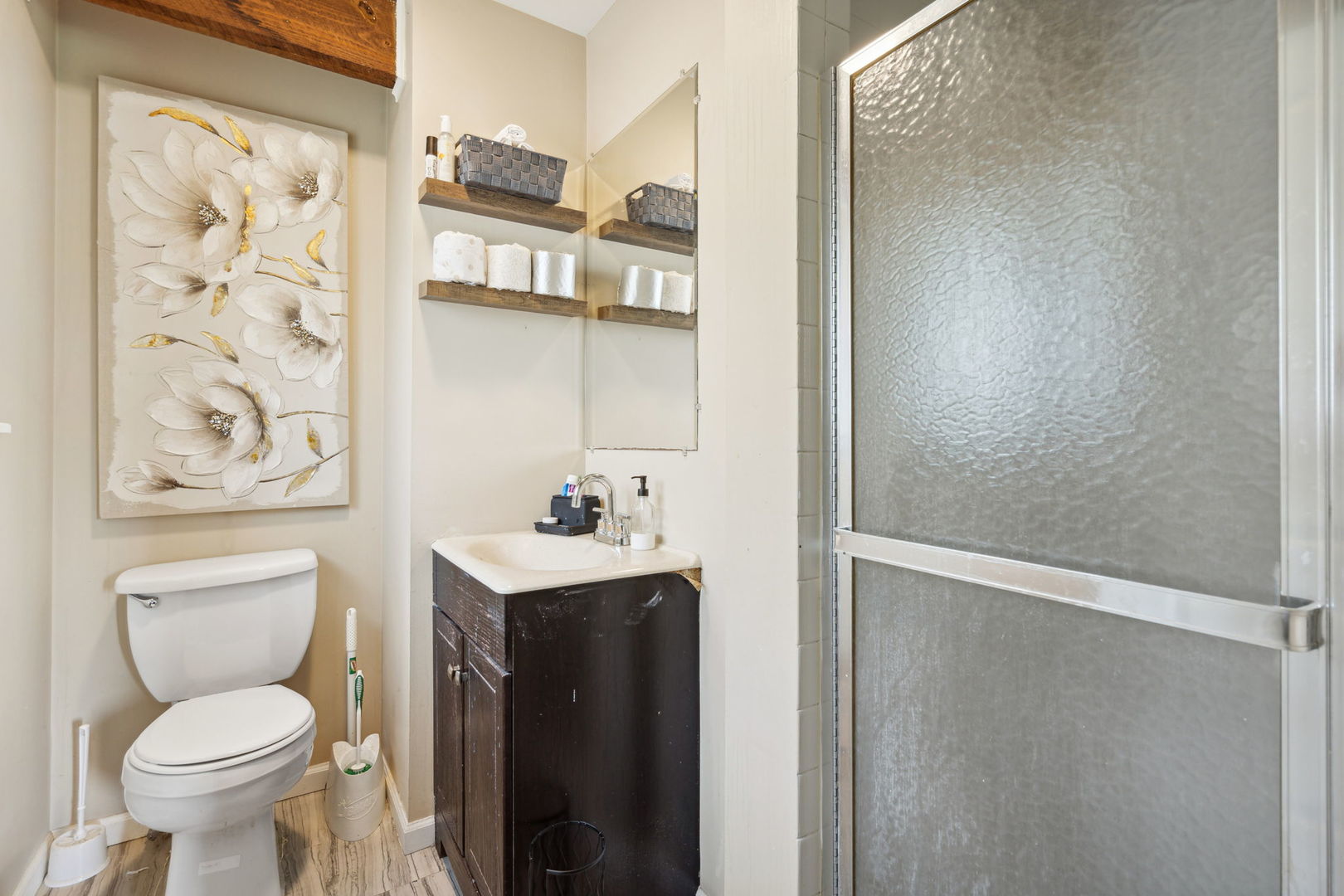 1741 Oak Lane Road Flossmoor, IL 60422 - Photo 15 of 30 a white toilet sitting next to a bathroom sink