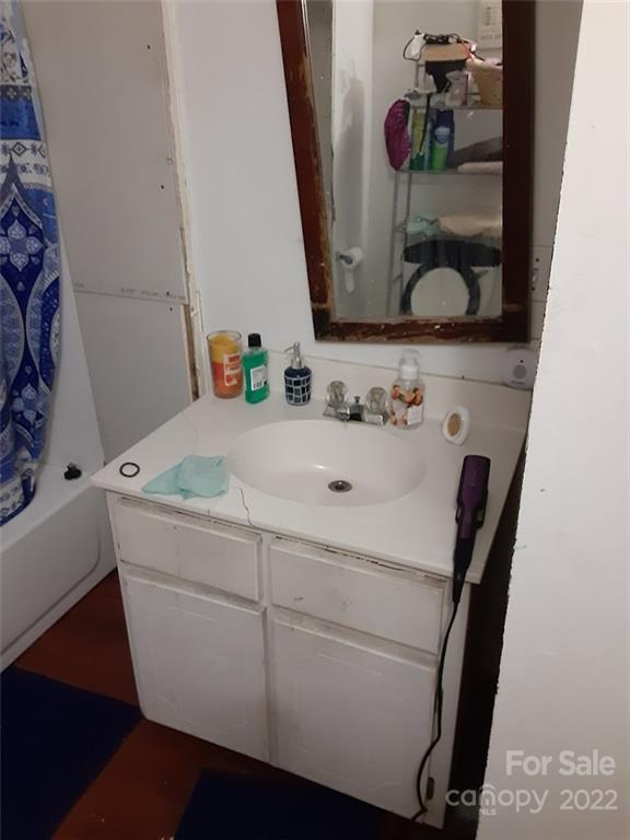 317 South Ransom Street Gastonia, NC 28052 - Photo 21 of 23 a bathroom with a sink and a mirror