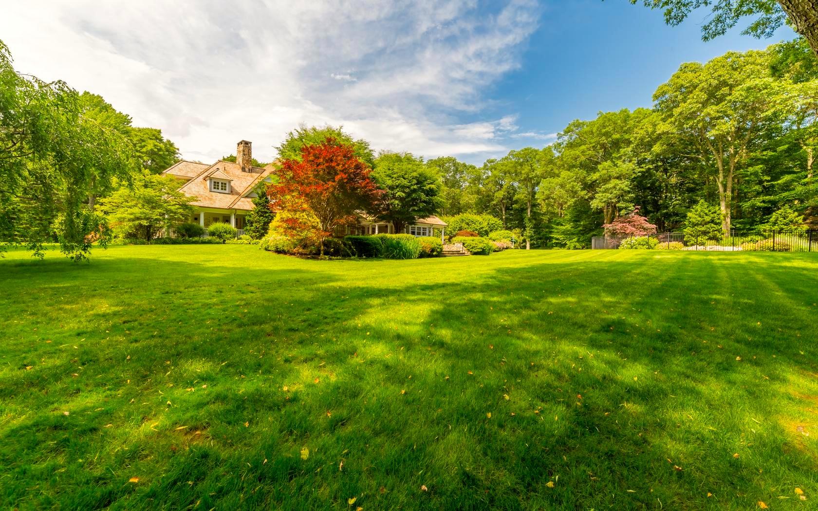 85 Lukes Wood Road New Canaan, CT 06840 - Photo 36 of 40 a view of a big yard with plants and large trees