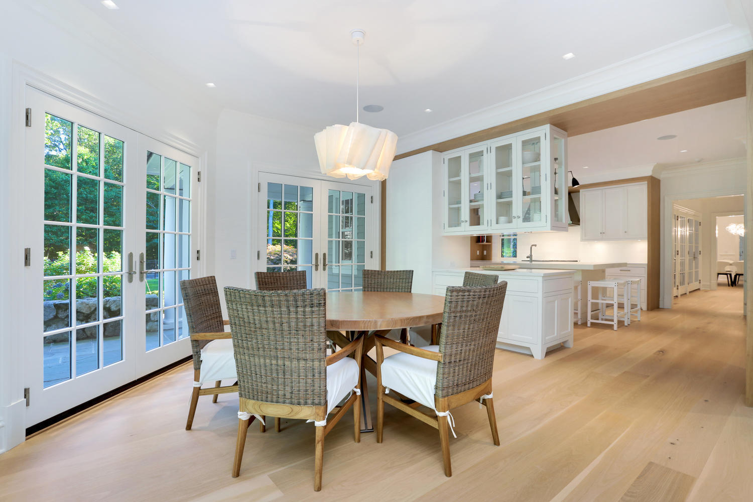 85 Lukes Wood Road New Canaan, CT 06840 - Photo 8 of 40 a view of a dining room with furniture window and outside view