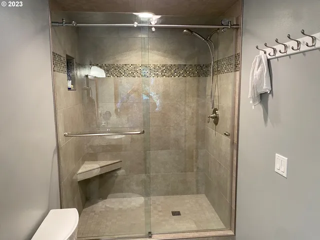 a bathroom with a shower