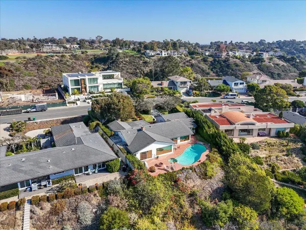 an aerial view of multiple house