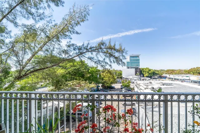 a city view from a balcony