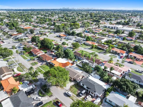 an aerial view of a city