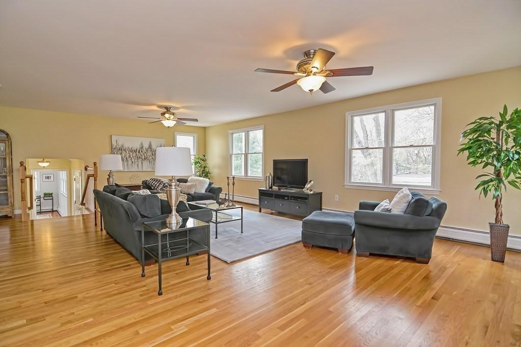 18 Massasoit Path Wayland, MA 01778 - Photo 11 of 39 a living room with furniture and a flat screen tv