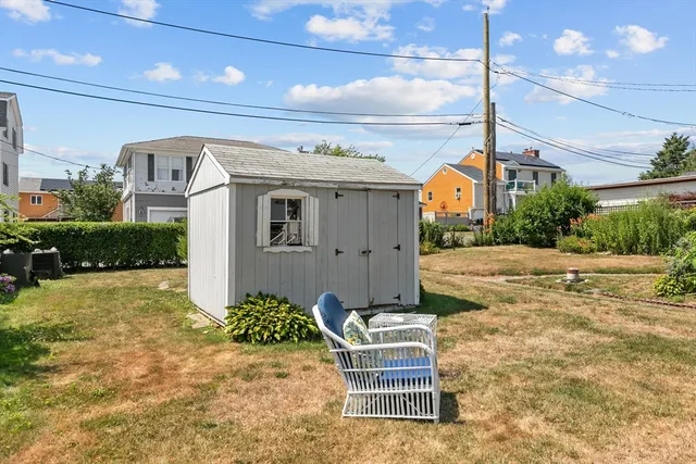 a front view of a house with patio
