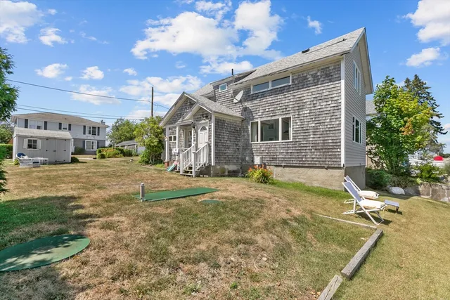 a view of a lake with a city